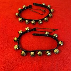 Lot of 2. 12-Bell Vintage Sleigh Bells Antique black leather strap Horse